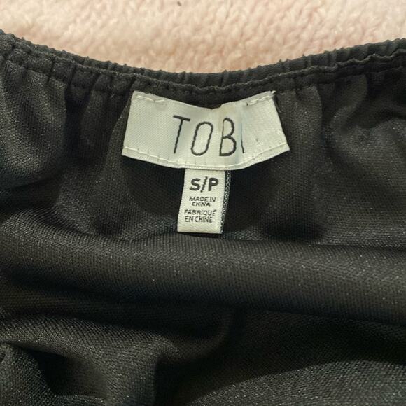 TOBI black dress tunic front pleat size small bohemian Scandi girl feminine - Picture 7 of 11